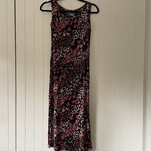 Black and Pink Midi 90s Petiet Dress